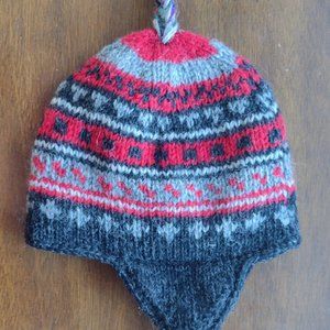 Wool Handmade Hat made in Nepal 100% wool fleece lined